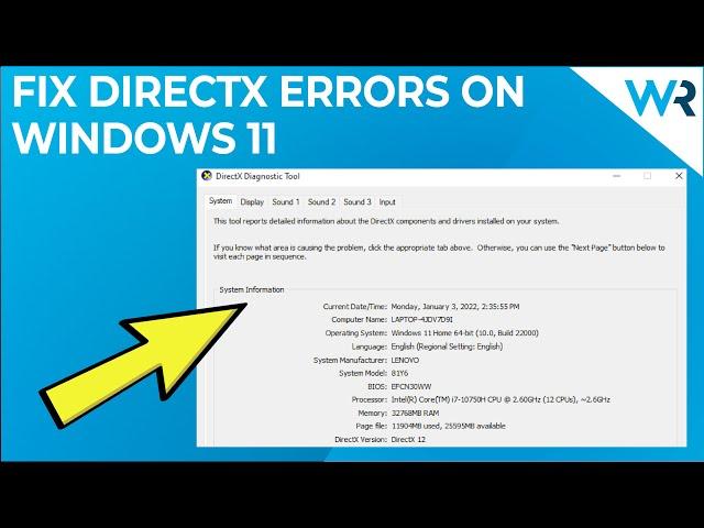 How to fix DirectX errors on Windows 11