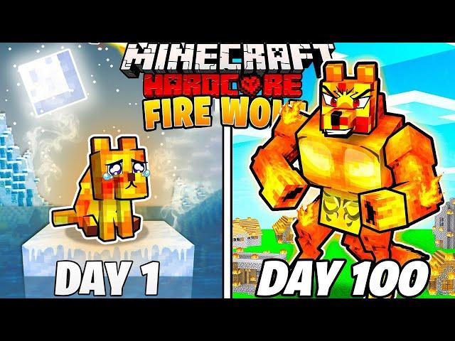 I Survived 100 DAYS as a FIRE WOLF in Minecraft Hardcore World... (Hindi) || AB