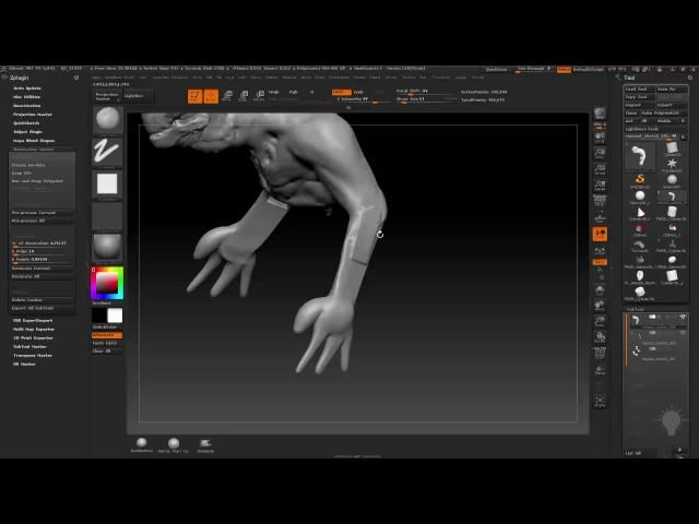 Введение в Zbrush Часть 2 : Создание базовой сетки - Dynamesh урок 14