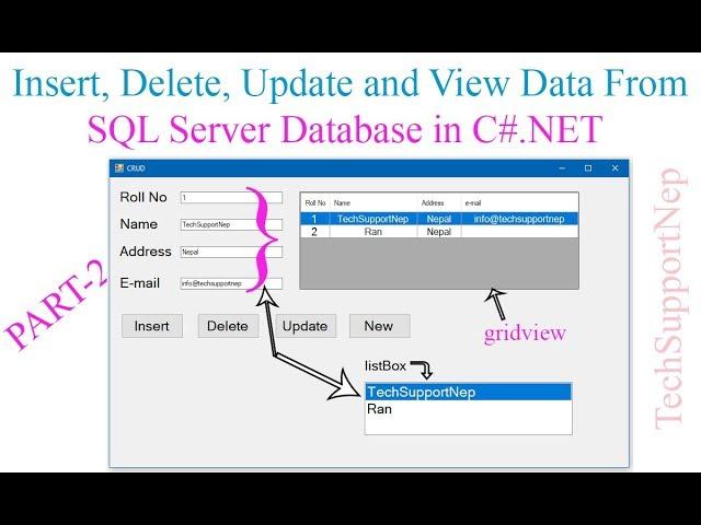 Insert Update Delete and View Data From SQL Server Database in C#.NET[Part-2][With Source Code]