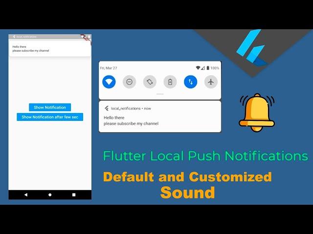 Flutter Local Notifications Example With Default and Customized Sound | With Icon