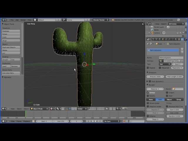 Blender Tutorial - Making a Cactus - Part 1  Applying a Texture to a Model Using Smart UV Project