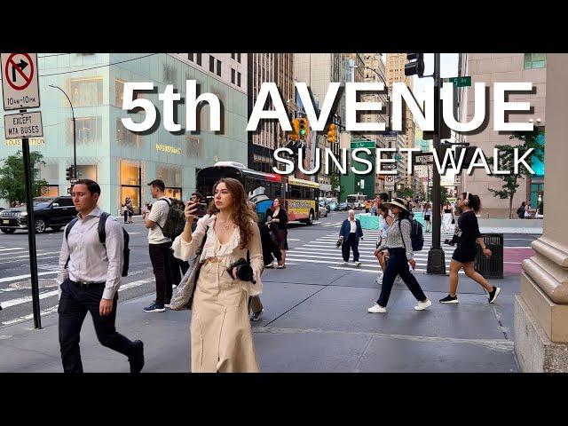 NEW YORK CITY Walking Tour [4K] - 5ht AVENUE - Sunset Walk