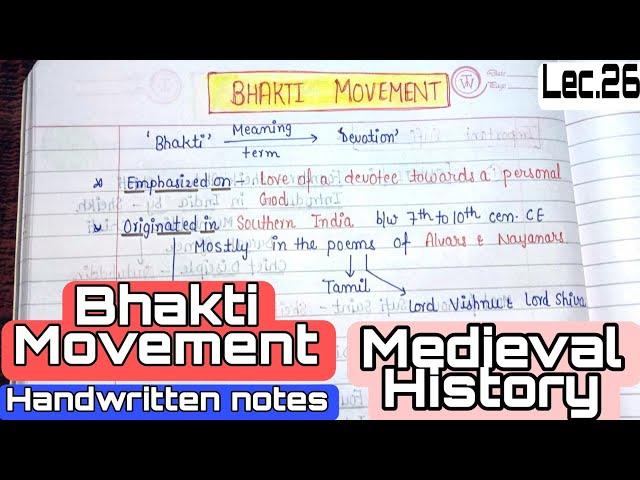 Bhakti Movement || Religious Movements || Lec.26 || Medieval History || An Aspirant !