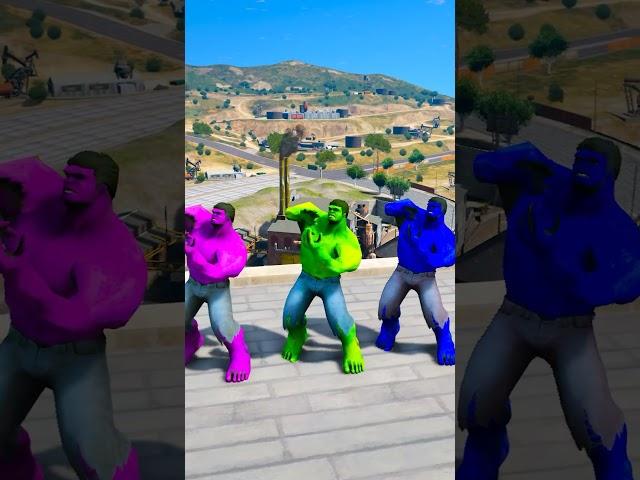 Hulk Color VS Evil Red Hulk Which Random Team Will Win 100%  #shorts #gta5 #hulk