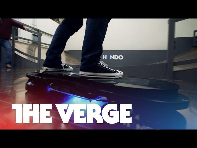 Riding the Hendo hoverboard
