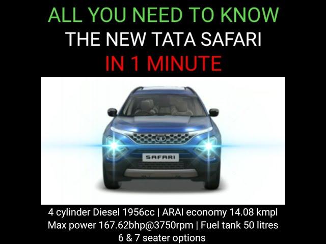 All you need to know about the new Tata Safari in 1 minute