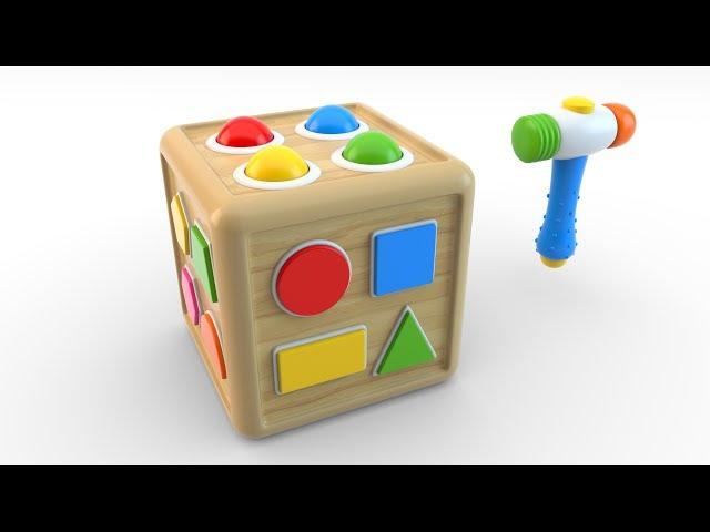 Learn Shapes with Wooden Educational Toys - Colors and Shapes Collection for Children