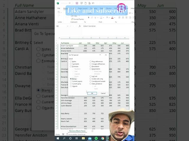 Delete All Blank Rows in Excel Entire Row @BrainUpp | advance excel #excel #shorts #trendingshorts