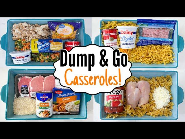 5 DUMP & GO CASSEROLE RECIPES | Quick Dinners Made EASY | Julia Pacheco