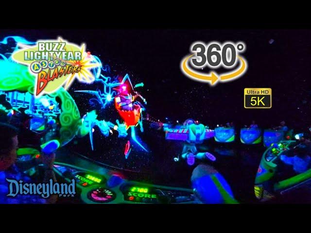 VR 360 5K Buzz Lightyear Astro Blasters On Ride Ultra HD POV with Queue Disneyland 2024-02-18