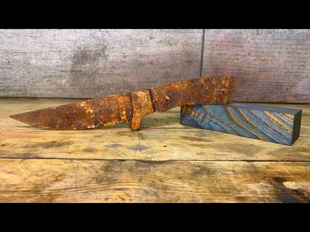 Restoration of an Old Hunting Knife! The most Beautiful Handle