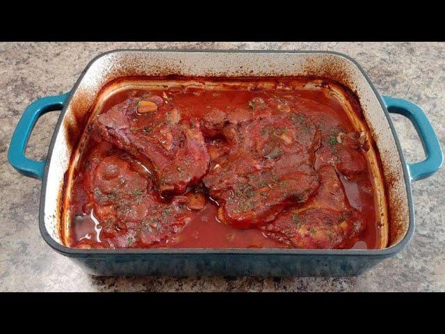 Oven Baked Pork Chops in Garlicky Tomato Sauce (Super tender & saucy)