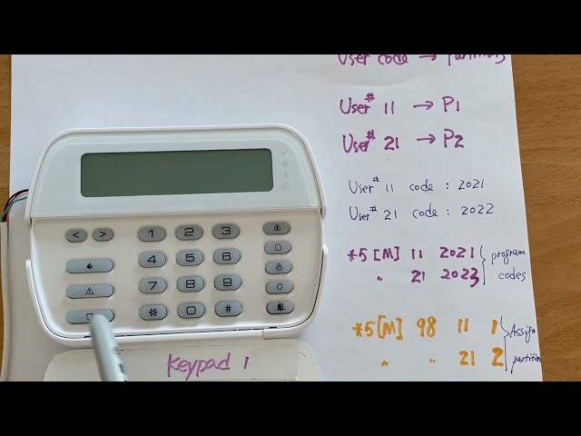 DSC pc1832 – Program User Codes to Partition