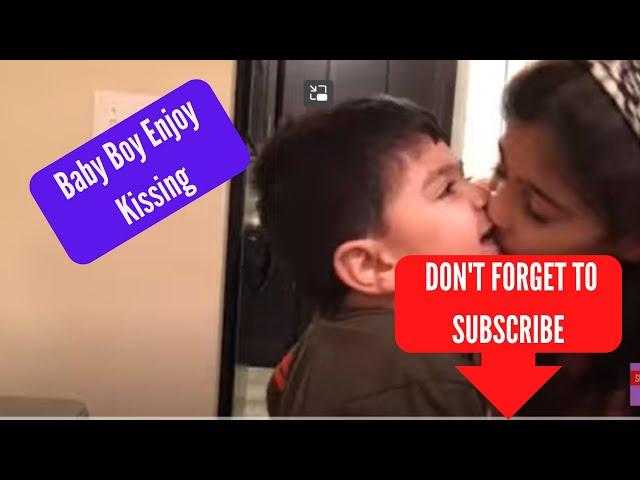 Baby boy enjoys sister's kisses | Baby brother and sister fun moments #kiss #kissing #baby