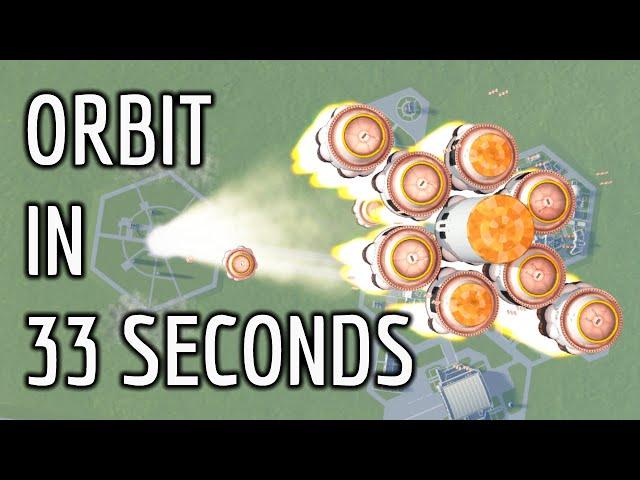 Reaching Kerbin Orbit in 33 Seconds | KSP 1.8.1