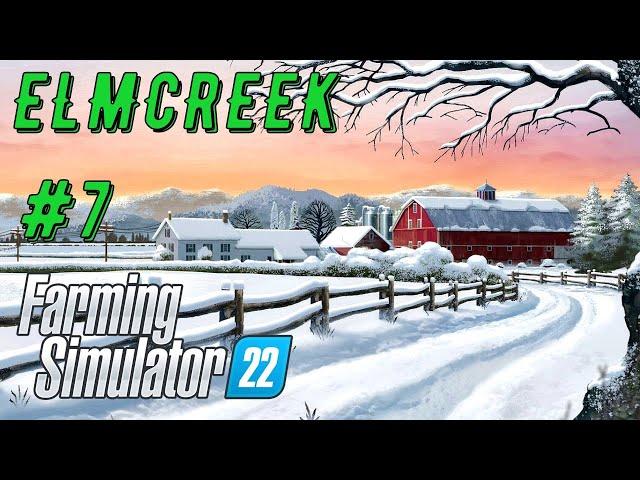 FS 22 - ЗИМА пришла.  Пилю ЛЕС.  Хороший доход. Первая авария  - Фермер в ELMCREEK # 7