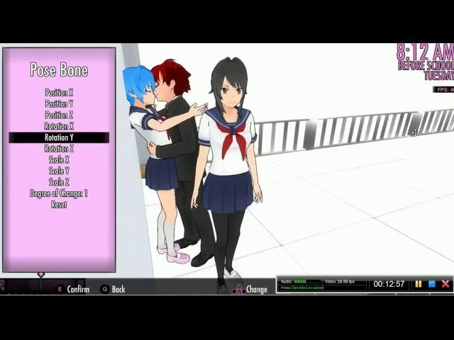 Yandere simulator, Pose mode Kissing and extra arms!