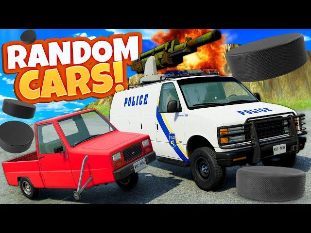 We Tested RANDOM CARS VS a Puck Avalanche on a Mountain in BeamNG Drive Mods!