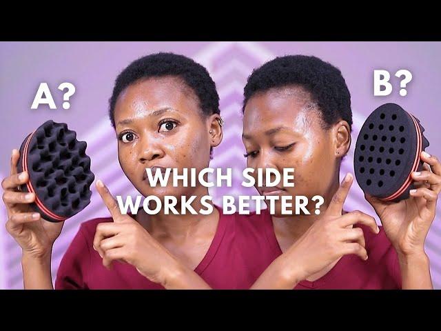 Using Foam Sponge to curl my Short 4c Natural Hair...but which side works better?