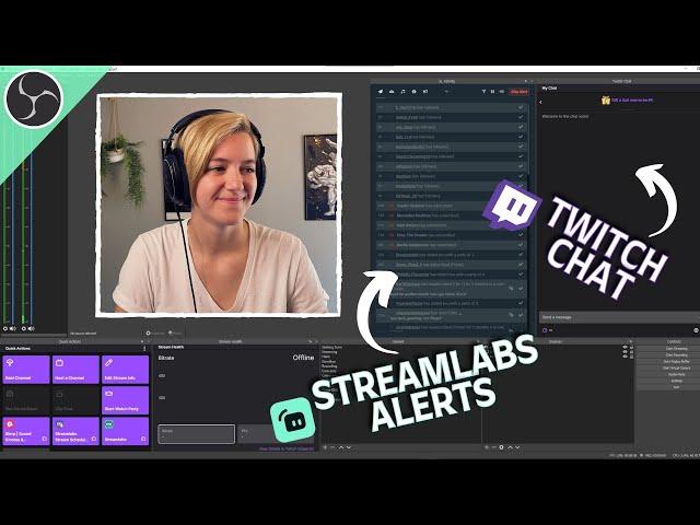 How to add Twitch Dashboard and Streamlabs Alerts to OBS! View chat & edit stream info in one place!