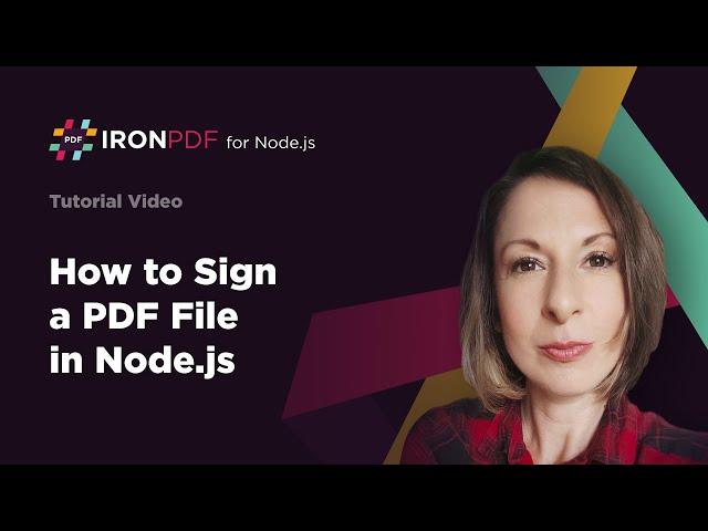 How to Sign A PDF File in Nodejs | IronPDF