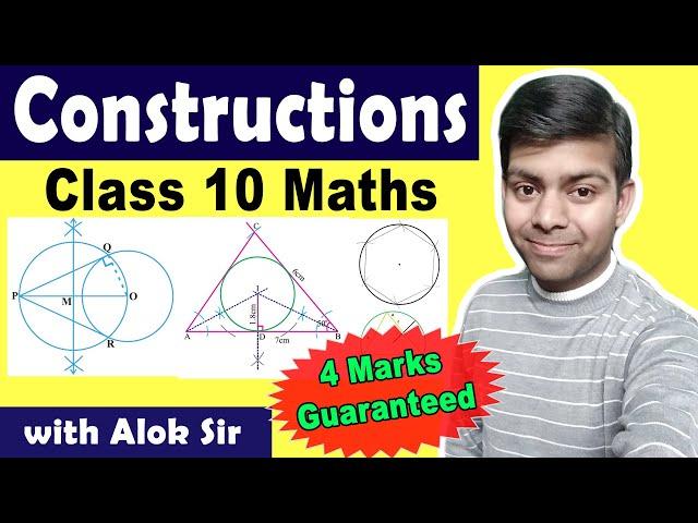 Constructions Class 10 Maths | Tangents to a circle, Circumcircle, Incircle, Hexagon | Boards 2020