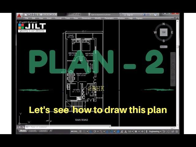 How to Create complete 2D House plan 2 for beginners with all commands
