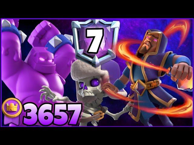 Top 7/3657with Elixir Golem Deck.!