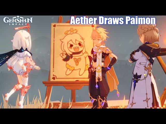 Genshin Impact - How Aether Sees Paimon (Portrait Painting)