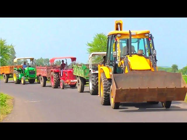 Mahindra 475 Di Tractor Fully Loaded with Mud from Jcb 3dx Backhoe | Jcb Video | Jcb Tractor