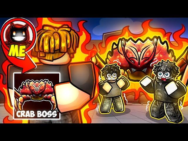 I PRETENDED to Be NOOB, then Used CRAB BOSS MOVESET... (Roblox The Strongest Battlegrounds)