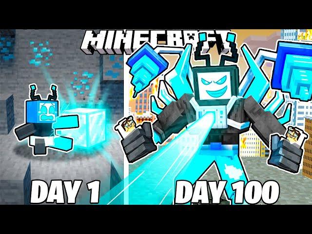 I Survived 100 Days as DIAMOND TITAN in HARDCORE Minecraft!