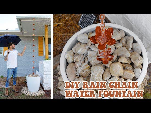 How To Install a Rain Chain w/ DIY Solar Fountain Built in!!!