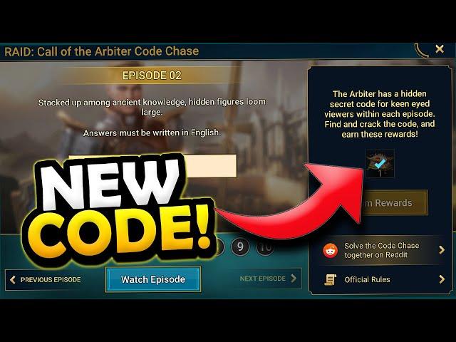 NEW PROMO CODE - CODE CHASE RAID CALL OF THE ARBITER EP2 | RAID SHADOW LEGENDS