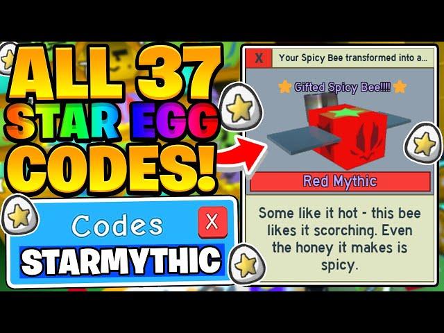 ALL 37 FREE STAR BEE EGG CODES IN ROBLOX BEE SWARM SIMULATOR