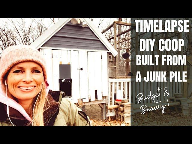 Backyard chicken coop build from scrap wood | Budget & Beauty DIY TIMELAPSE