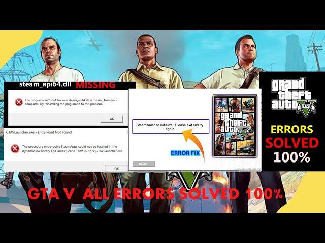 steam Failed To Initialize Please Exit and Try || permanent solution ||  GTA V Error Solved 