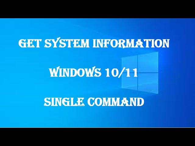 How to check system configuration in windows 10/11