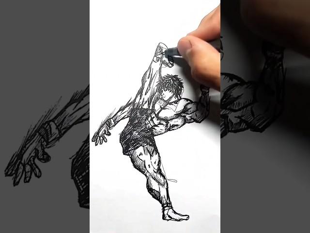 SpeedDrawing Stickman Baki  #baki #drawing #shorts #anime