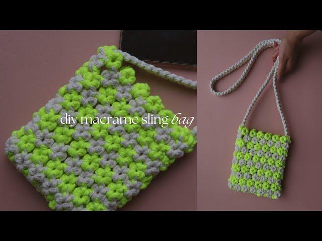 DIY Macrame Sling Bag - Cross Body Bag | Bolsa de Macrame