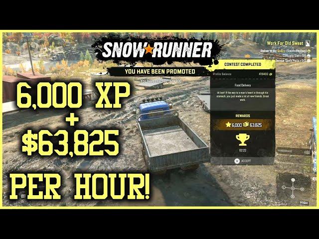 FAST XP & Money Method Snowrunner | Best Beginning Farming Method | Snowrunner Level Up Fast | Tips