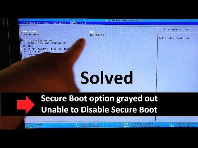 How to Fix Secure Boot option grayed out in BIOS, Disable Secure Boot UEFI Windows 7/10