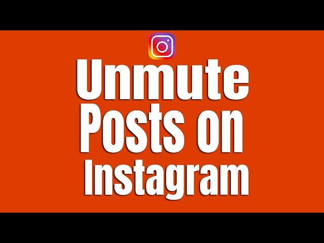 How to Unmute Posts on Instagram