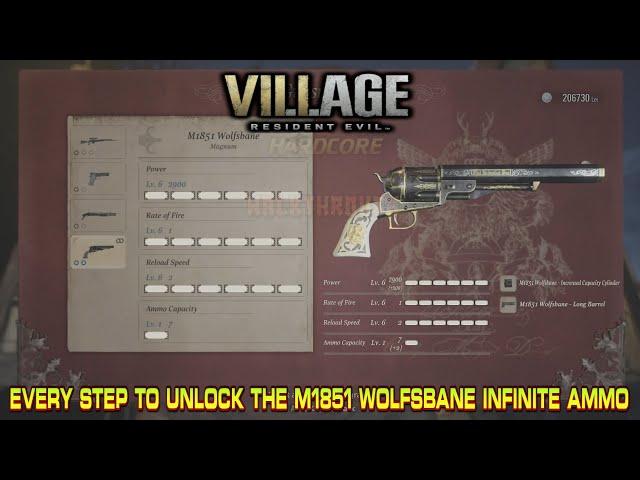 🟠 Resident Evil 8 Village HARDCORE EVERY STEP TO UNLOCK THE M1851 WOLFSBANE INFINITE AMMO 🟠