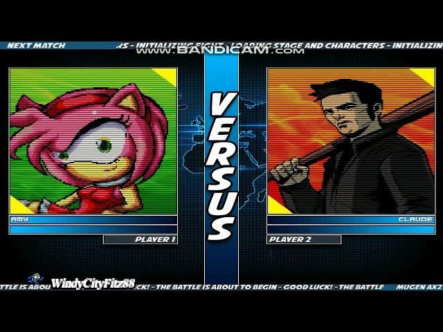 WCFITZ88 Mugen Battles | Amy Rose vs Claude Speed