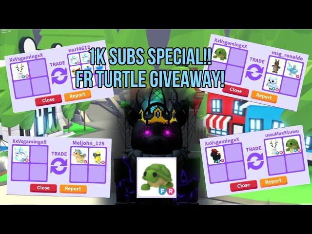 1,000 Subscriber Special and FR Turtle Giveaway!! MANY TRADES!! | Adopt Me