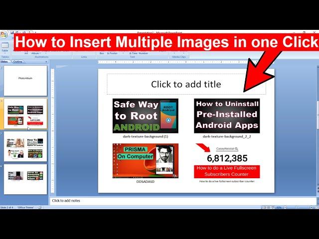 HOW TO INSERT MULTIPLE IMAGES IN MS POWERPOINT PRESENTATION