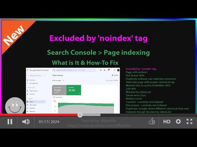 Excluded by 'noindex' tag - Search Console Page Indexing Issues - What is it? How-to Fix it