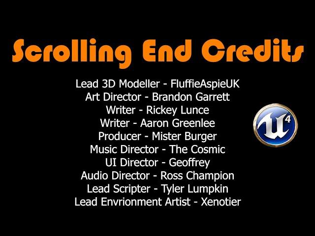 How To Create Scrolling End Credits - Unreal Engine Tutorial